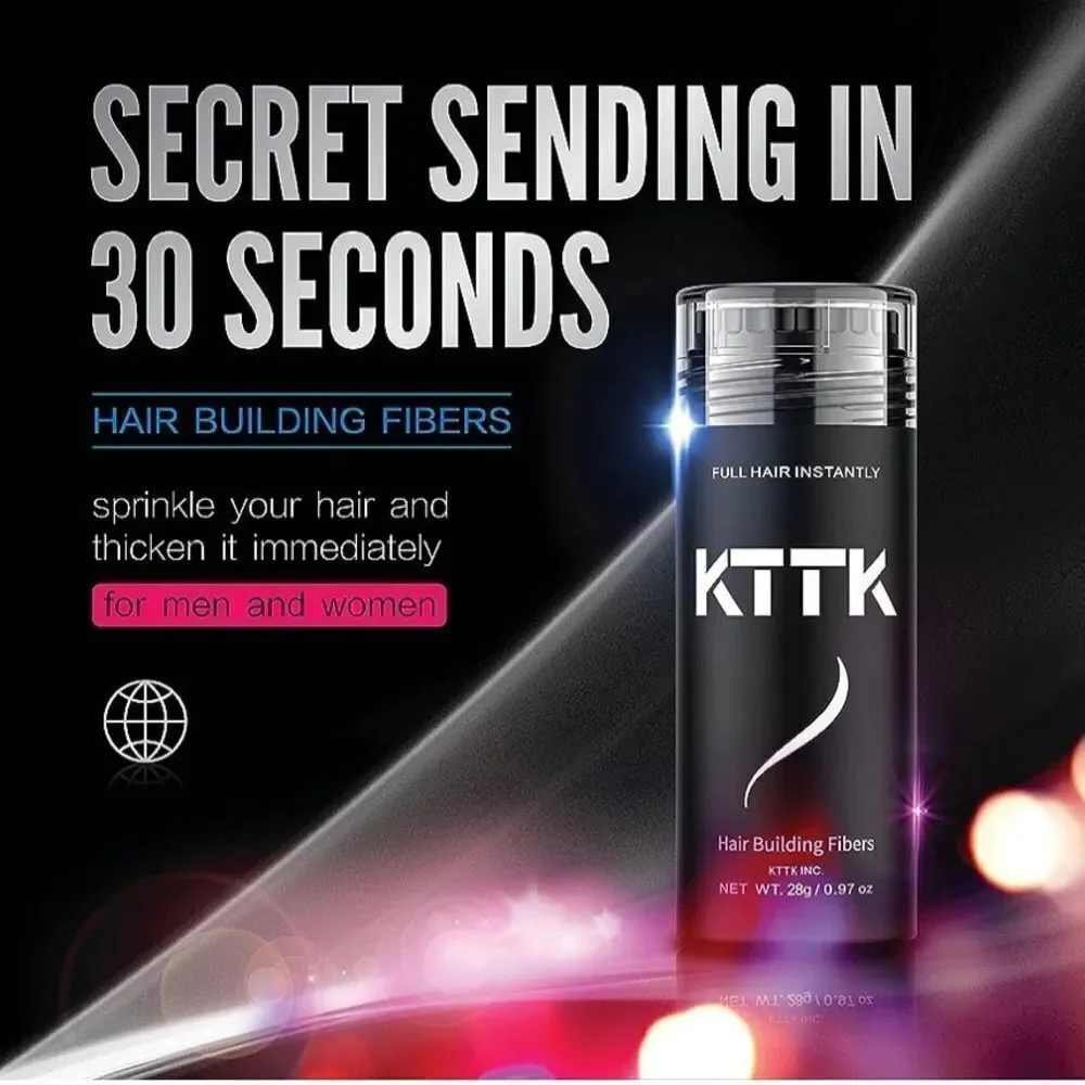 KTTK hair building fibers for thinning hair. Only opened for testing
